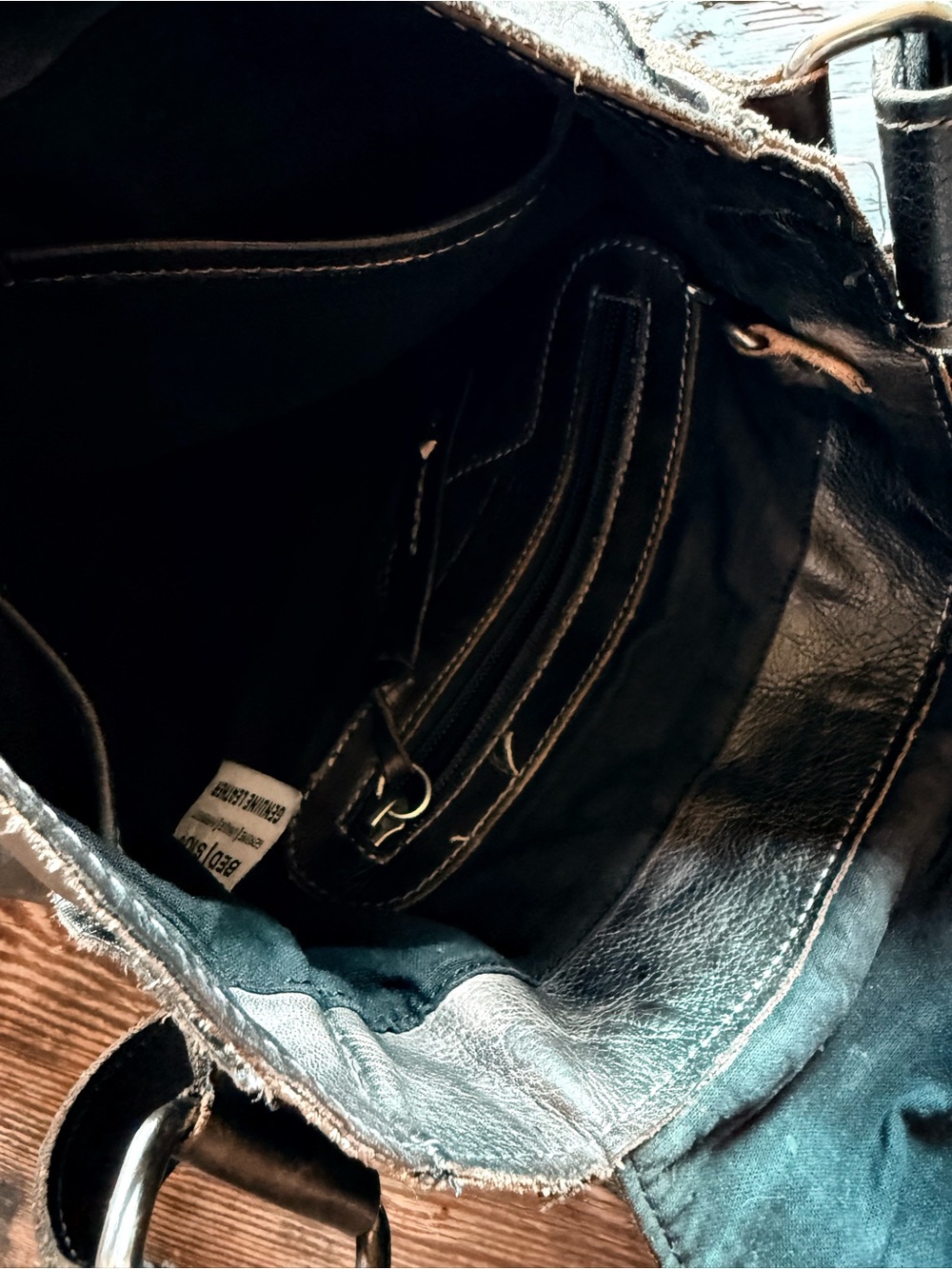 Bed Stu Leather Crossbody Messenger Bag  Black - Picture 5 of 7